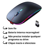 Mouse Wireless Recarregável Led Rgb 2.4 Ghz Sem Fio Resisente