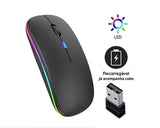 Mouse Wireless Recarregável Led Rgb 2.4 Ghz Sem Fio Resisente