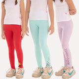 Kit 3 calças legging menina