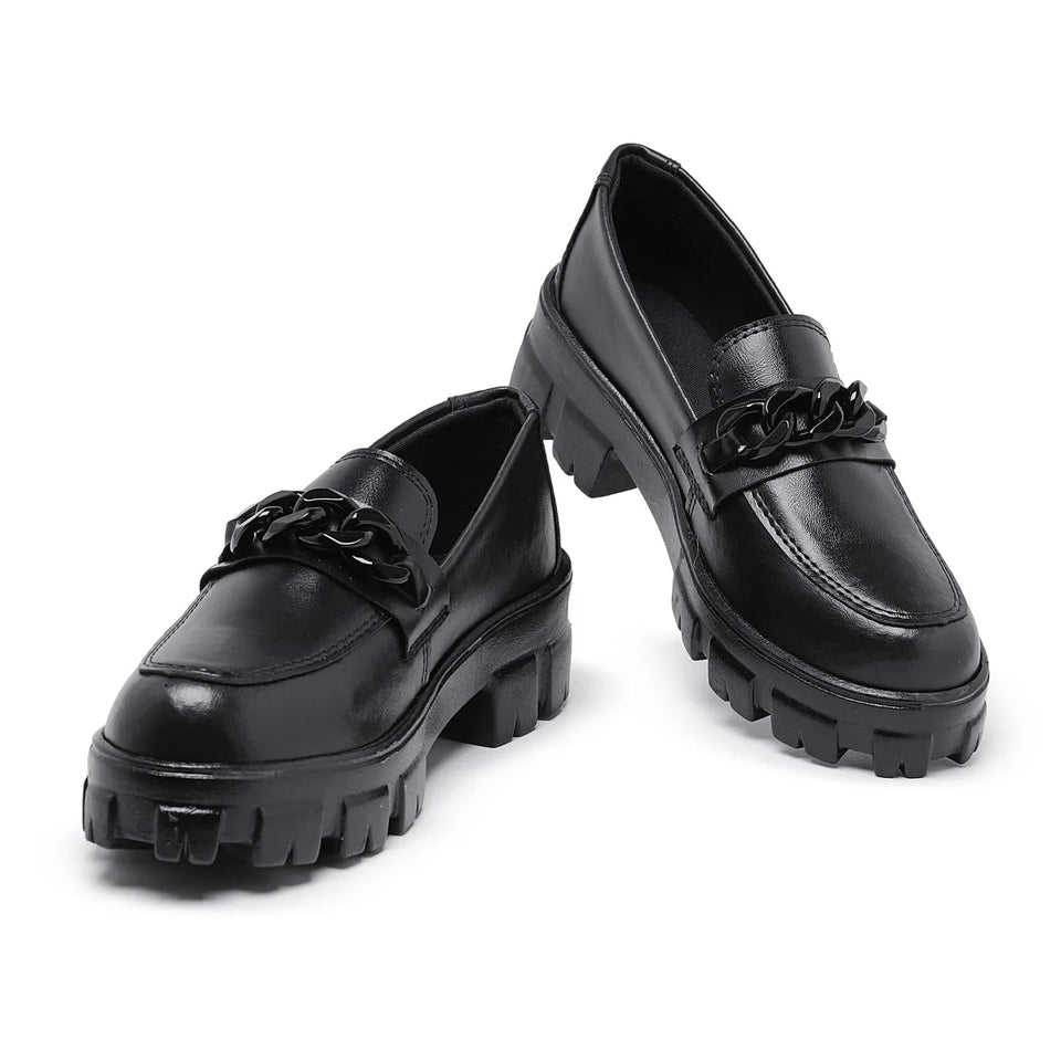 Mocassim Casual Oxford Bandeja Blogger Fácil Corrente Calce Moderno Mulher Estilo Luxo