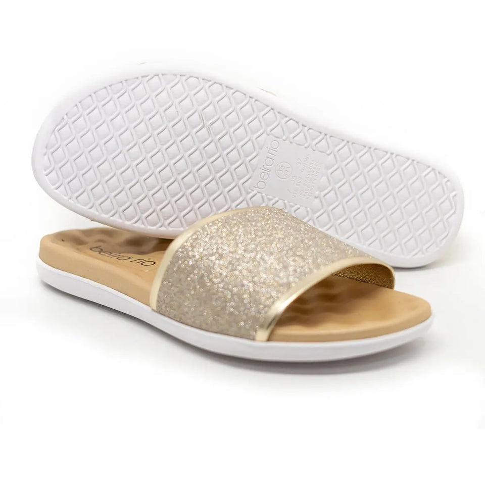 Slipper Female Sandal Flat Slide Square Beira Rio