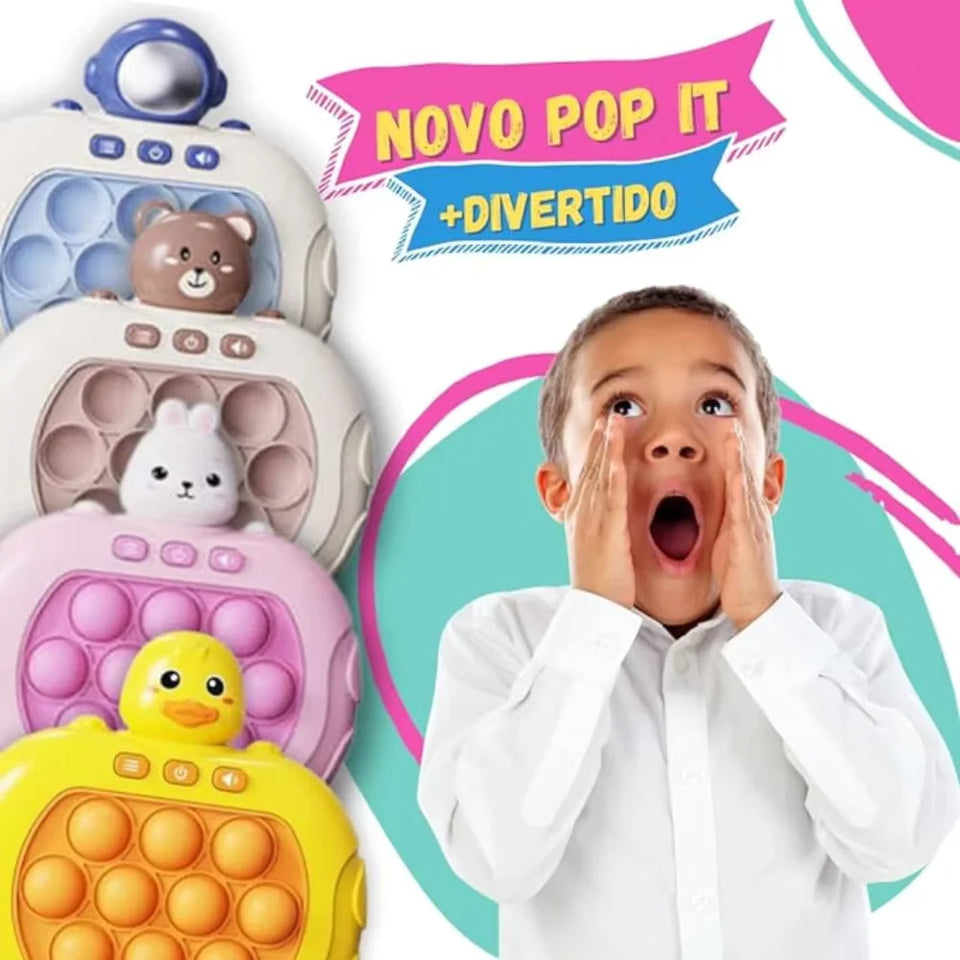 Brinquedo Eletrônico Anti-Stress com Bolhas Relaxante - Ideal para crianças pequenas - diversos temas