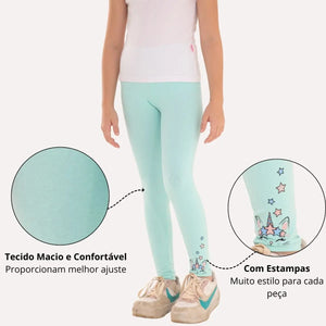 Kit 3 calças legging menina