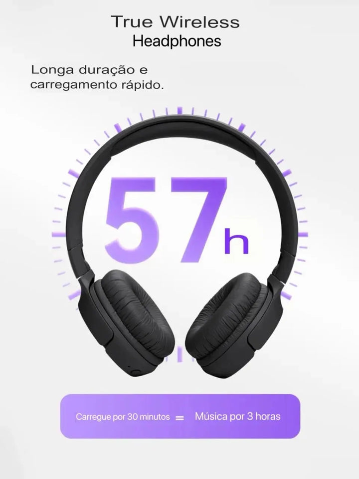 Fones de ouvido sem fio Bluetooth com microfone, redução de ruído, música, esportes, jogo