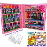 Estojo para Lápis de Pintura Infantil 68/86 Estojo Cores Giz Canetas e Diversos Tamanhos Desenhos para Colorir