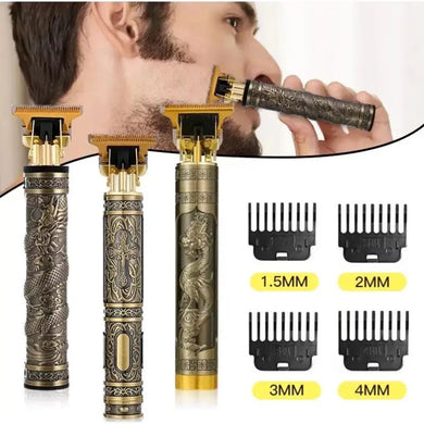 Máquina de corte de cabelo profissional com acabamento vintage barbeador sem fio barbeiro