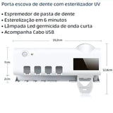 Suporte Antibacteriano Automático UV Esterilizador de Luz, Escova de Dentes, Pasta, Aplicador, Suporte Banheiro.