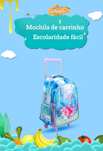 Mochila escolar para meninos e meninas, bolsa resistente à água para meninos com lancheira e estojo Kit2025