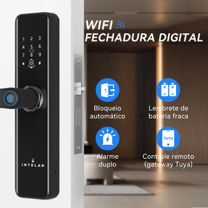 fechadura eletrônica inteligente fechadura de impressão digital para casa fechadura de casa com impressão digital senha Intelar X5 Do Brasil Tuya Wifi Digital