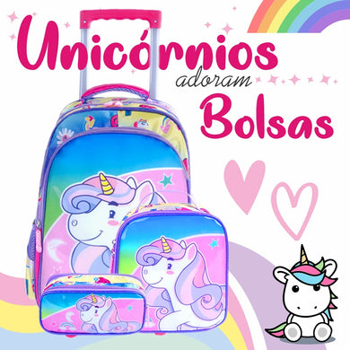 Mochila escolar para meninos e meninas, bolsa resistente à água para meninos com lancheira e estojo Kit2025