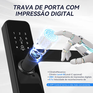 fechadura eletrônica inteligente fechadura de impressão digital para casa fechadura de casa com impressão digital senha Intelar X5 Do Brasil Tuya Wifi Digital