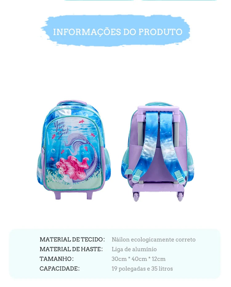 Mochila escolar para meninos e meninas, bolsa resistente à água para meninos com lancheira e estojo Kit2025