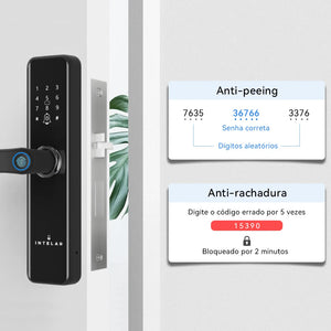 fechadura eletrônica inteligente fechadura de impressão digital para casa fechadura de casa com impressão digital senha Intelar X5 Do Brasil Tuya Wifi Digital