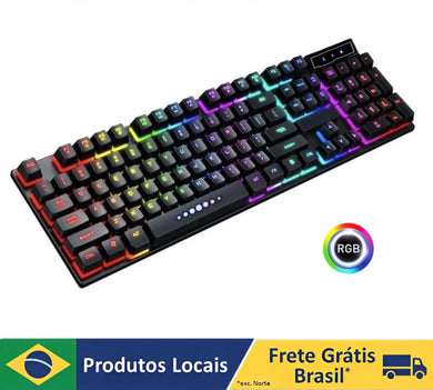 Teclado Gamer Original Semi-mecânico RGB LED Retroiluminado Computador Pc