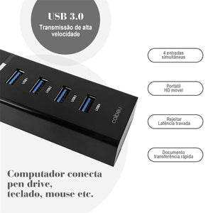 Hub USB, extensor USB, adaptador USB, adaptador de carga USB, configuração de acessórios para PC, hub USB 4 portas, extensão USB, cabo USB, porta USB