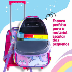 Mochila escolar para meninos e meninas, bolsa resistente à água para meninos com lancheira e estojo Kit2025