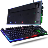 Kit Gamer Teclado Semi Mecânico + Mouse 3200dpi Usb Rgb Iluminado Jogos Pc E Notebook