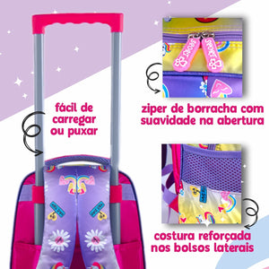 Mochila escolar para meninos e meninas, bolsa resistente à água para meninos com lancheira e estojo Kit2025