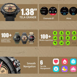 MASX Oasis X Premium GPS Smart Watch Alexa Ultra HD Display GPS integrado Wi-Fi Bluetooth Chamadas telefônicas Relógio esportivo de nível militar